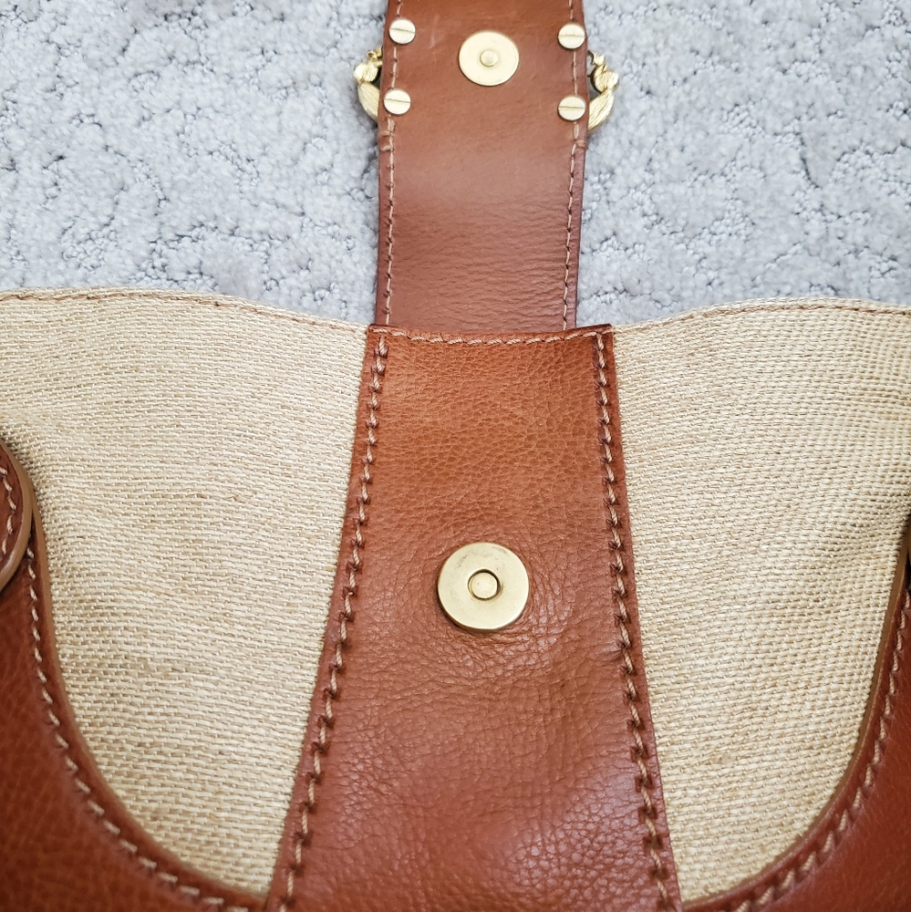 Valentino Garavani Leather and Canvas Handbag - Picture 9 of 14